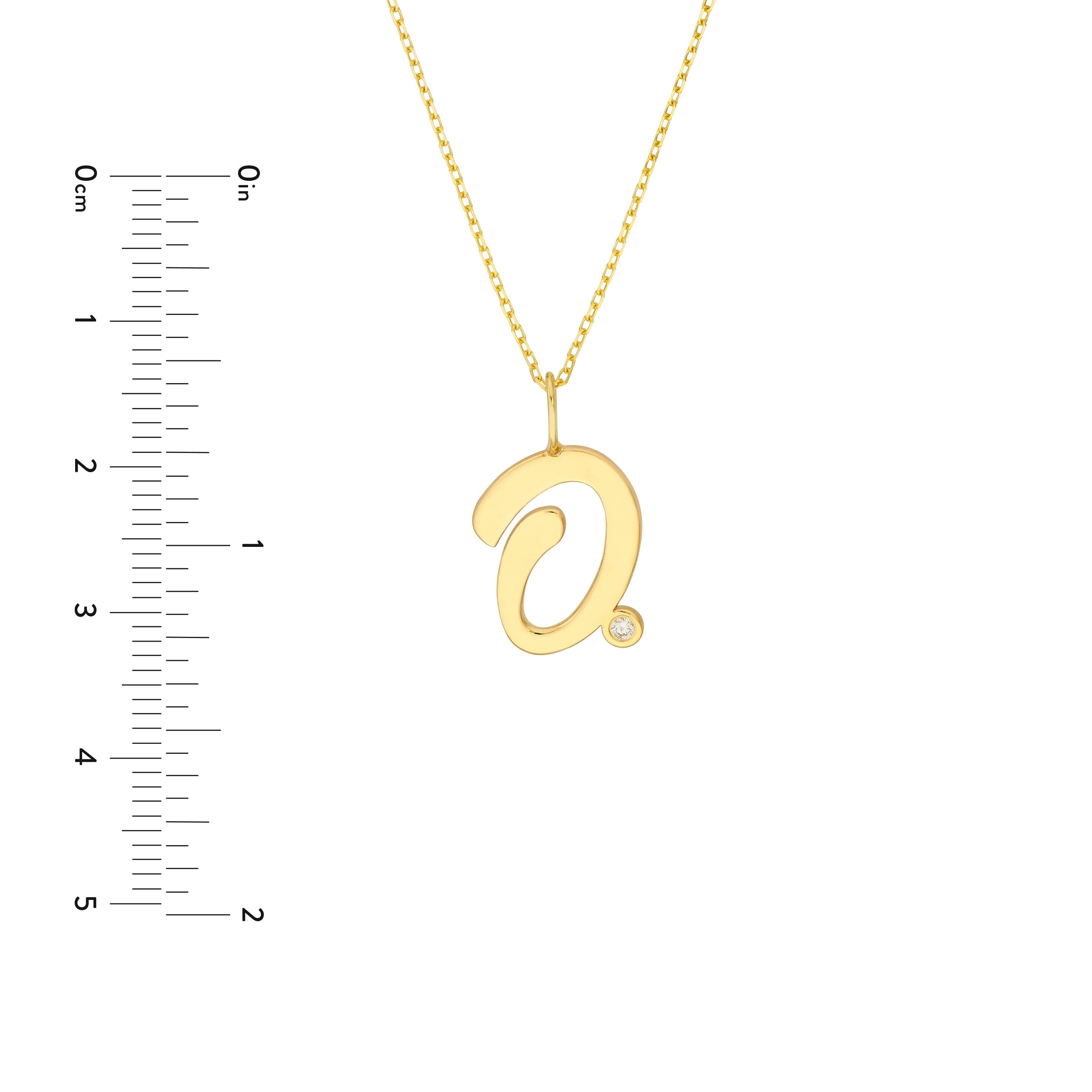 Script O with Diamond Bezel Necklace