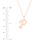 Script P with Diamond Bezel Necklace