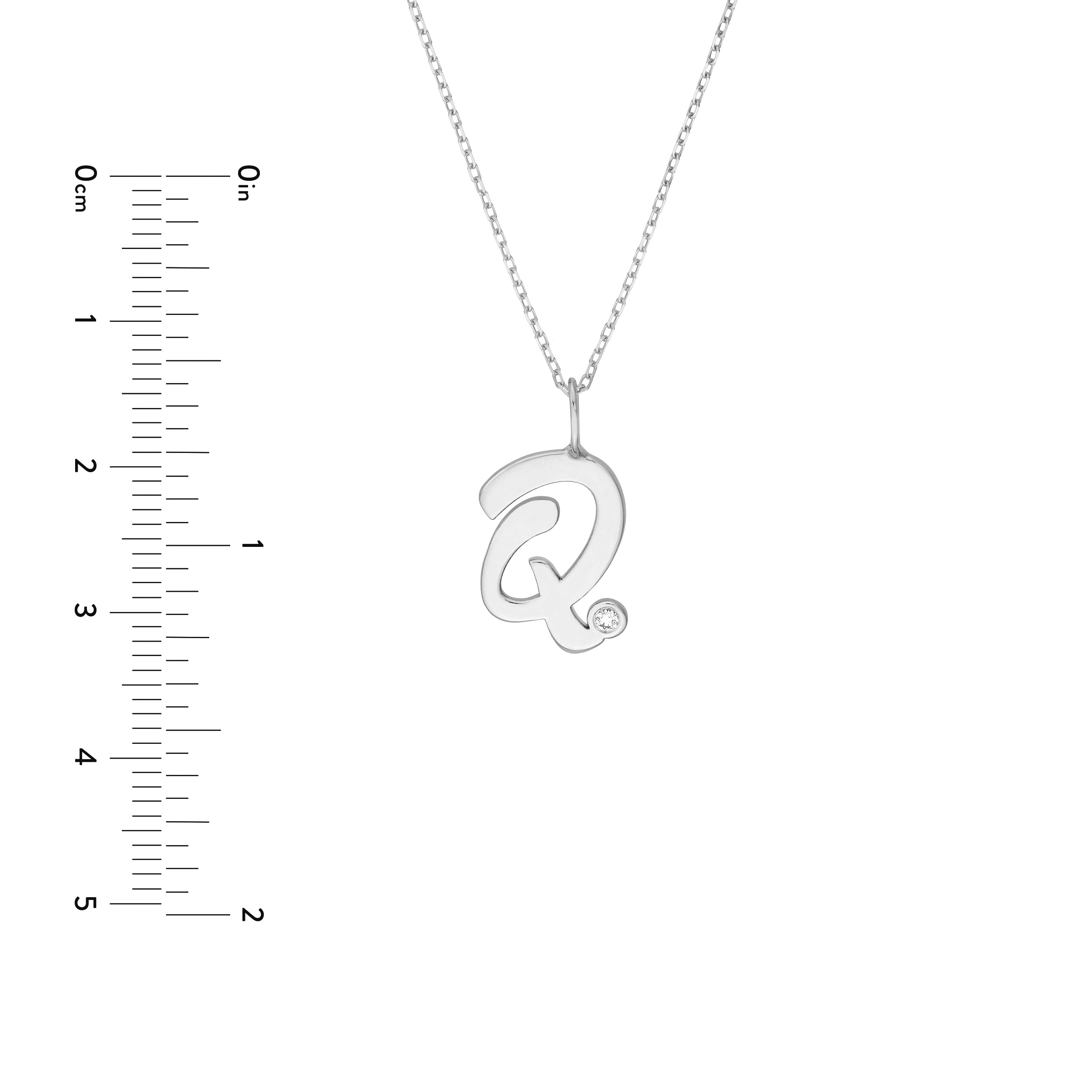 Script Q with Diamond Bezel Necklace