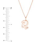 Script Q with Diamond Bezel Necklace