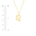 Script Q with Diamond Bezel Necklace