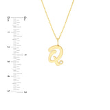 Script Q with Diamond Bezel Necklace