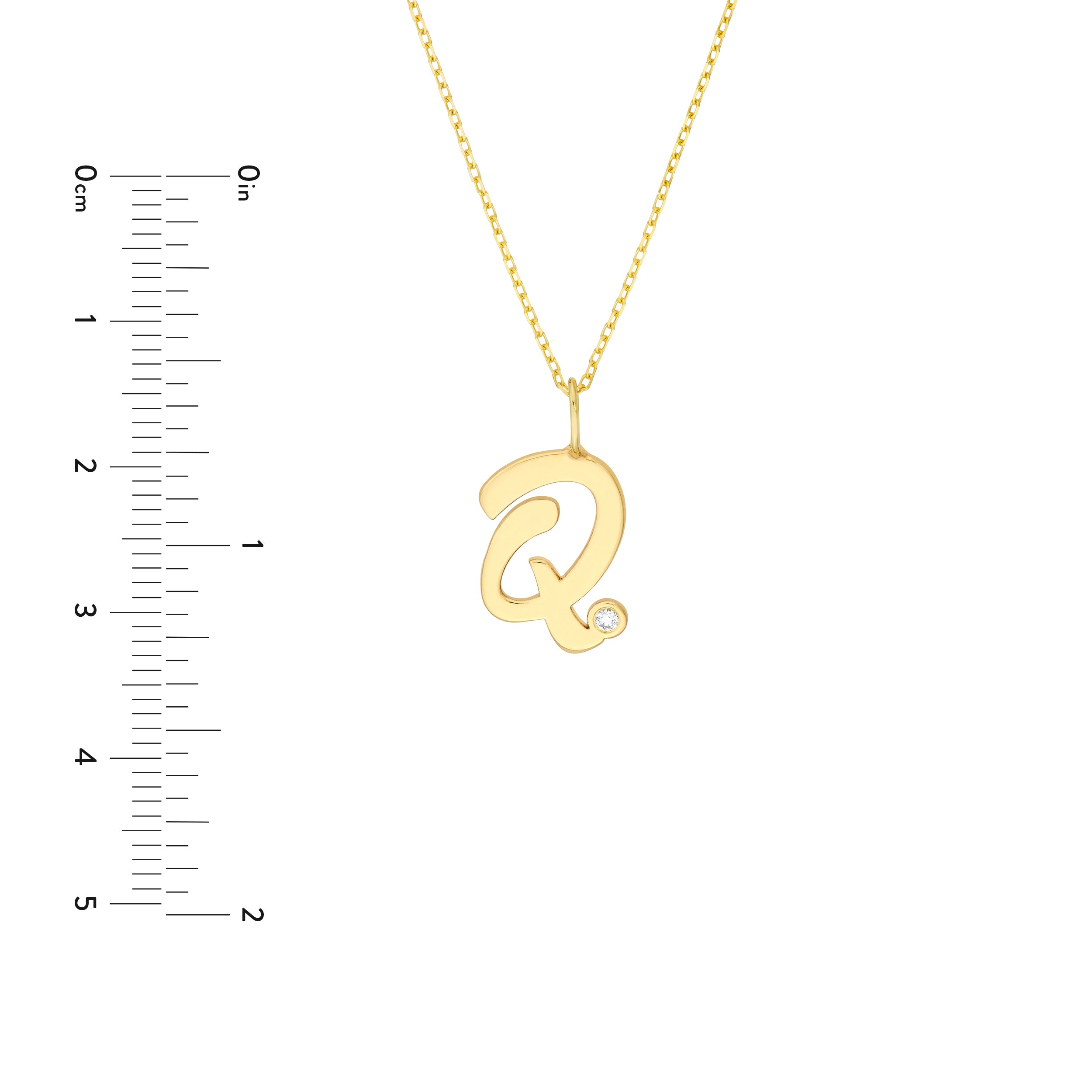 Script Q with Diamond Bezel Necklace