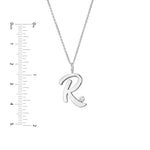 Script R with Diamond Bezel Necklace