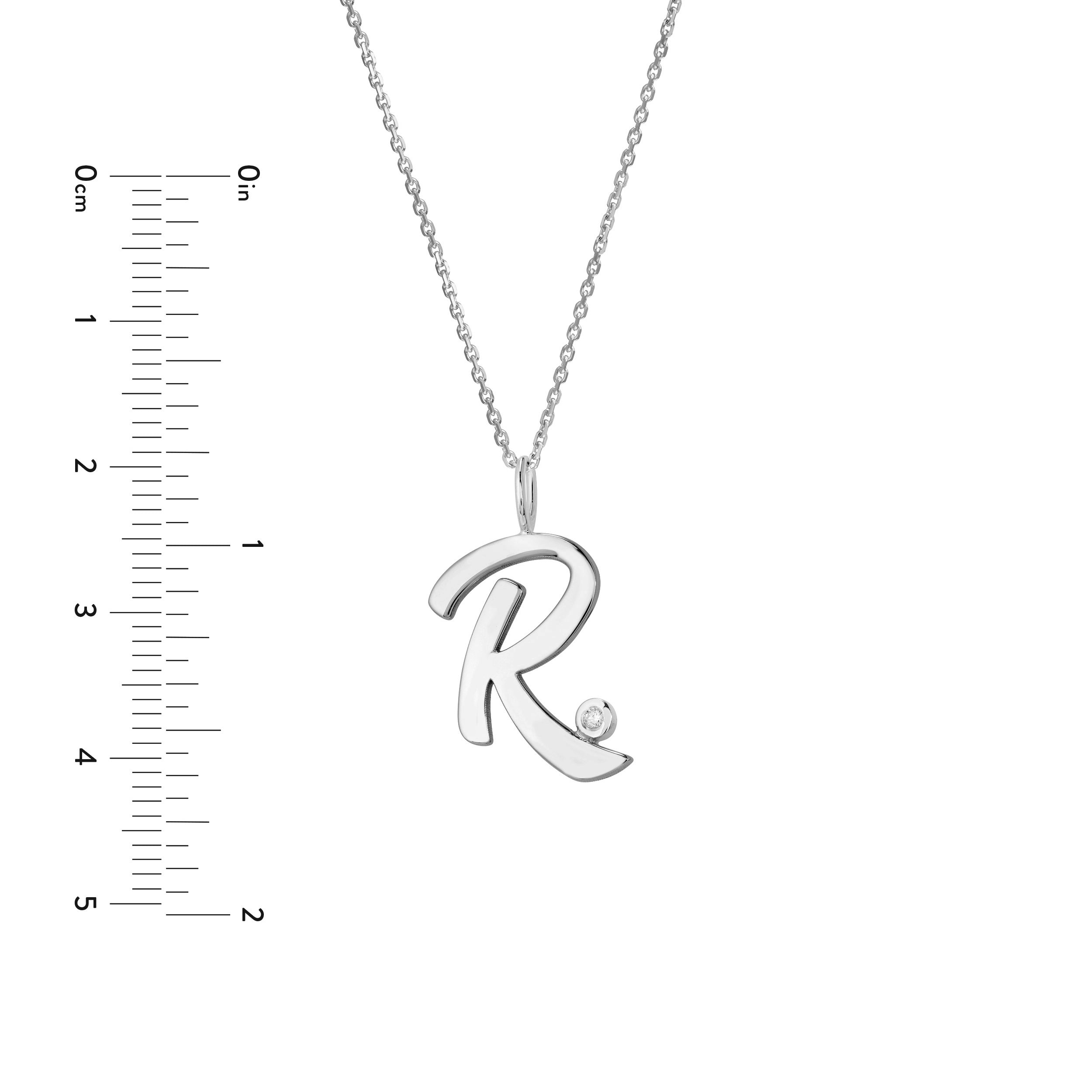 Script R with Diamond Bezel Necklace