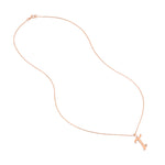 Script T with Diamond Bezel Necklace