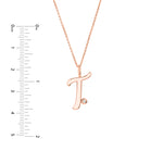 Script T with Diamond Bezel Necklace