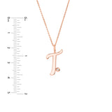 Script T with Diamond Bezel Necklace