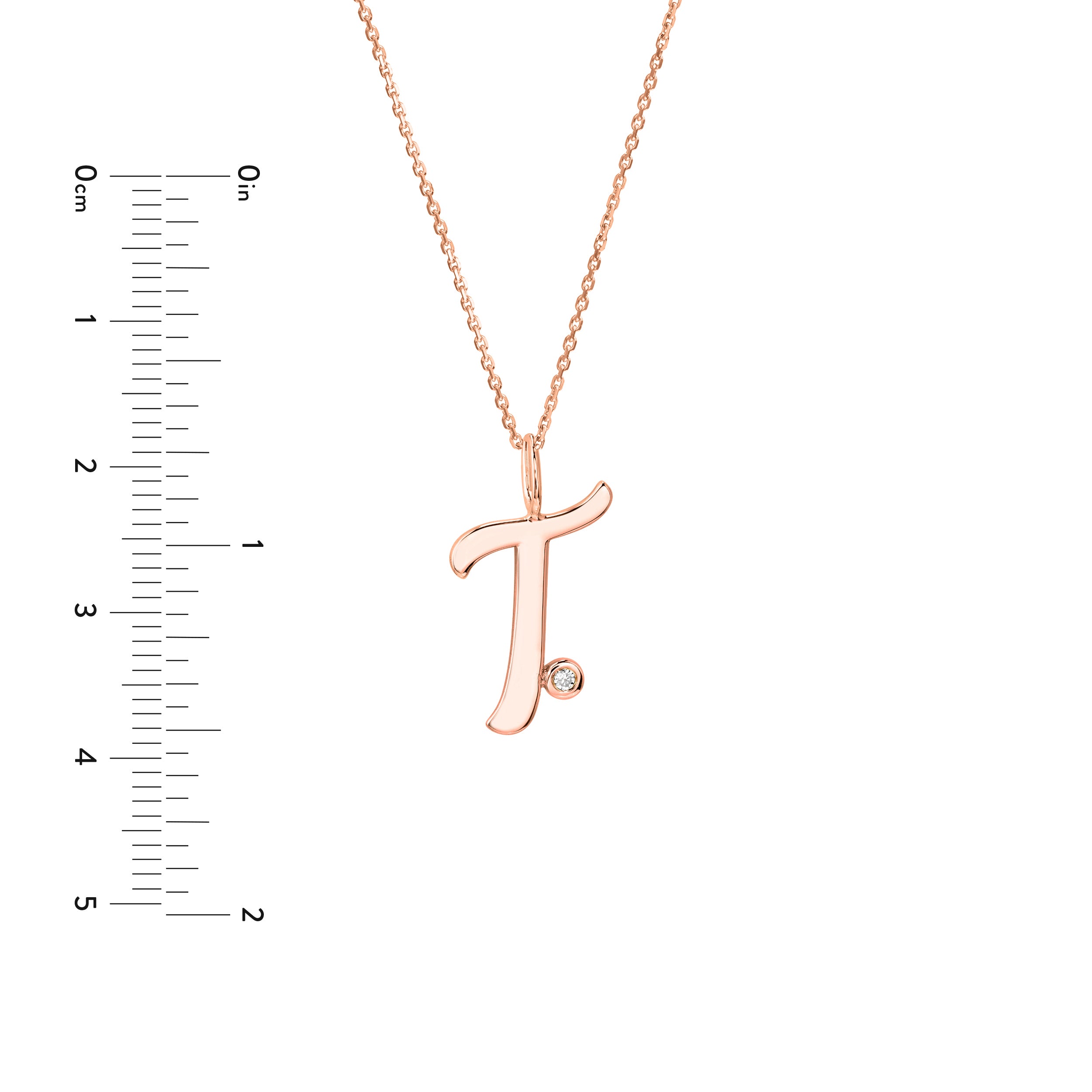 Script T with Diamond Bezel Necklace