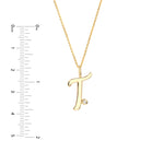 Script T with Diamond Bezel Necklace