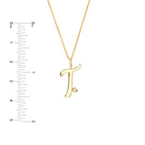 Script T with Diamond Bezel Necklace
