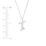 Script T with Diamond Bezel Necklace