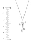 Script T with Diamond Bezel Necklace