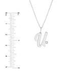 Script U with Diamond Bezel Necklace