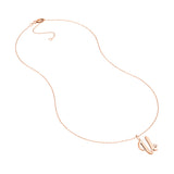 Script U with Diamond Bezel Necklace