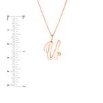 Script U with Diamond Bezel Necklace