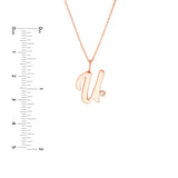 Script U with Diamond Bezel Necklace