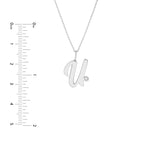 Script U with Diamond Bezel Necklace