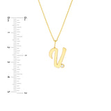 Script V with Diamond Bezel Necklace