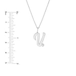 Script V with Diamond Bezel Necklace