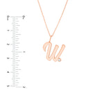 Script W with Diamond Bezel Necklace