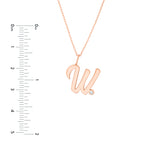 Script W with Diamond Bezel Necklace