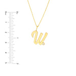 Script W with Diamond Bezel Necklace