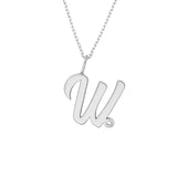 Script W with Diamond Bezel Necklace