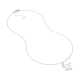 Script W with Diamond Bezel Necklace