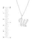 Script W with Diamond Bezel Necklace
