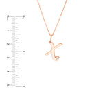 Script X with Diamond Bezel Necklace