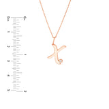Script X with Diamond Bezel Necklace