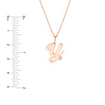 Script Y with Diamond Bezel Necklace