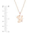 Script Y with Diamond Bezel Necklace