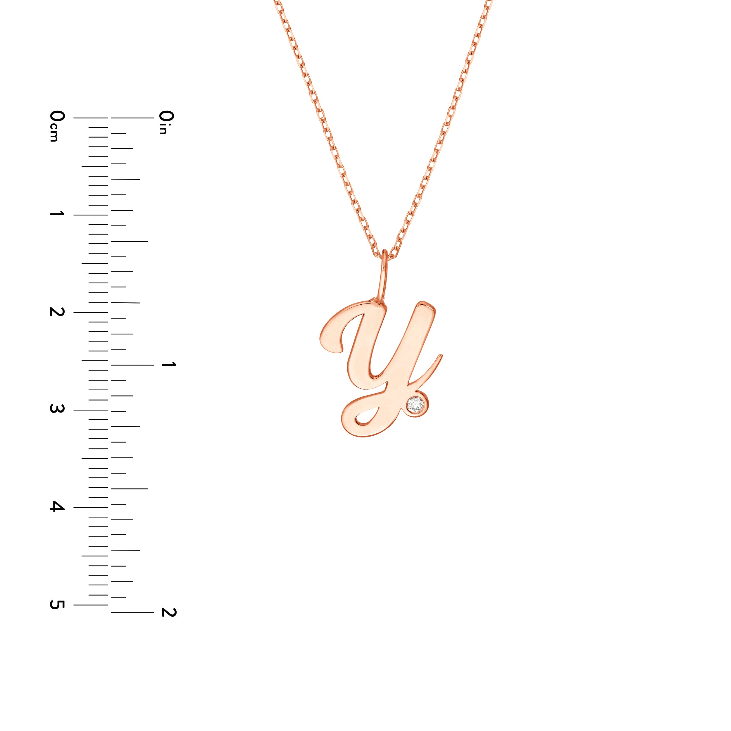 Script Y with Diamond Bezel Necklace