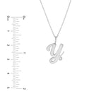Script Y with Diamond Bezel Necklace