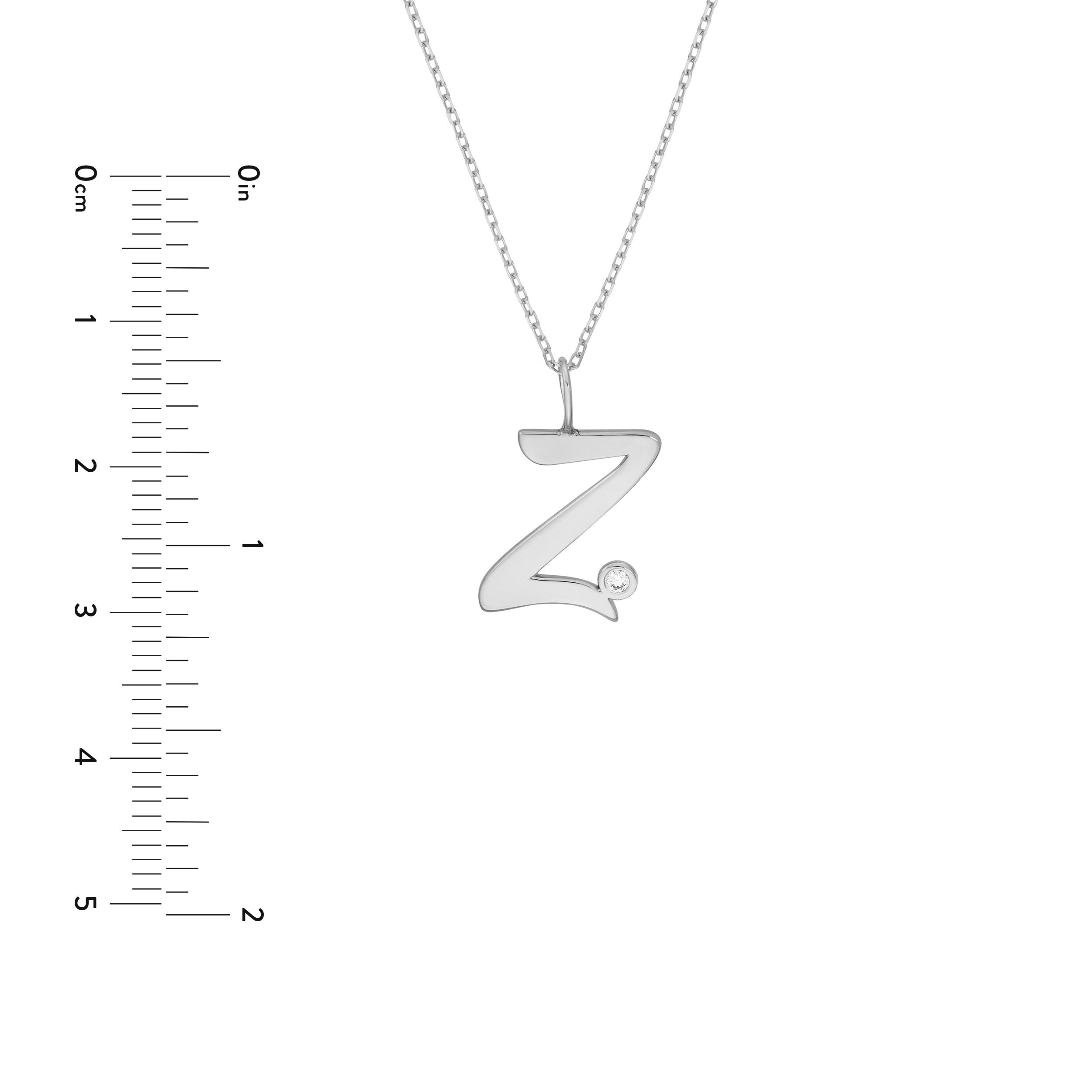 Script Z with Diamond Bezel Necklace