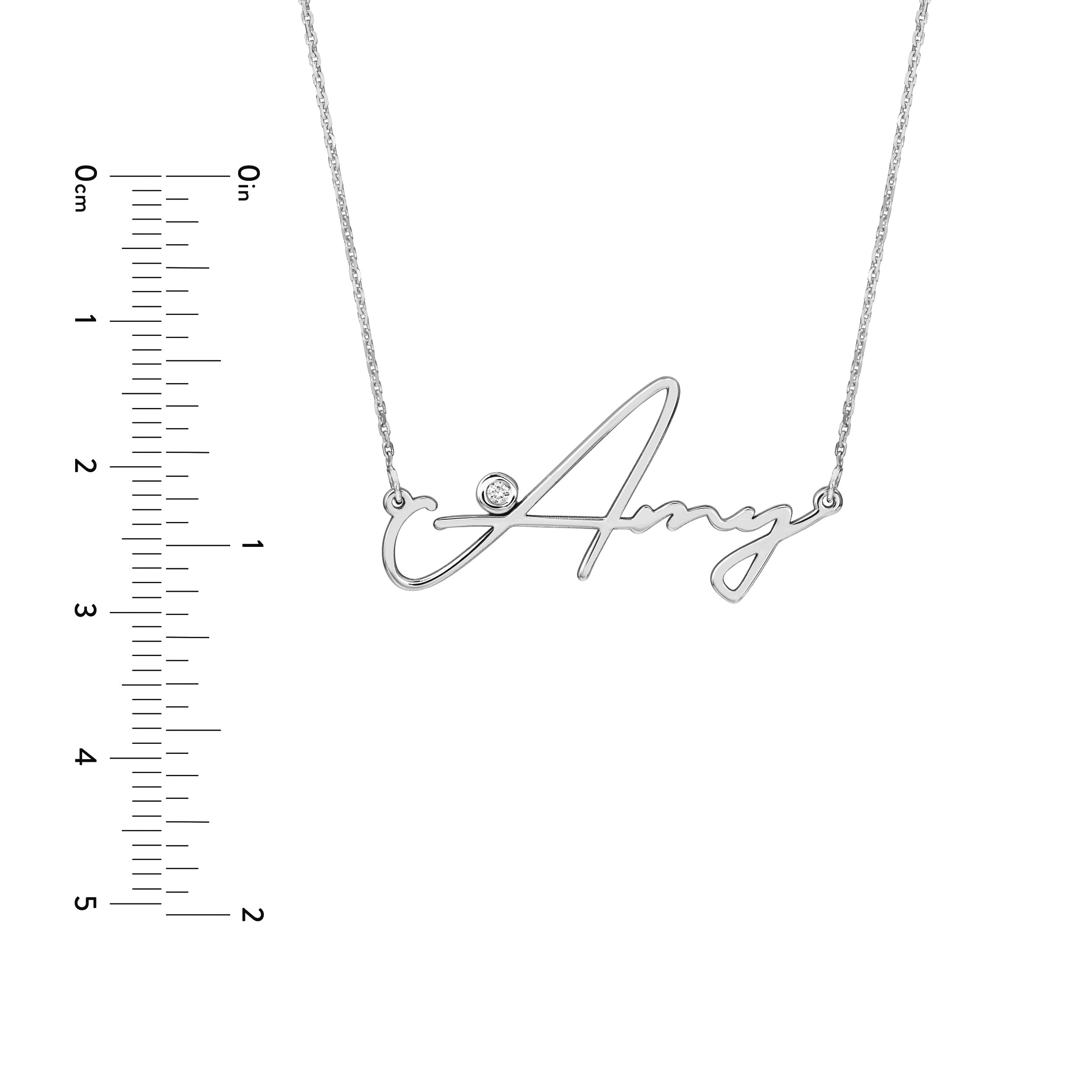 Signature Diamond Bezel Nameplate Necklace
