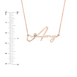 Signature Diamond Bezel Nameplate Necklace