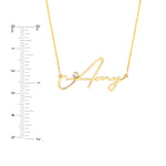 Signature Diamond Bezel Nameplate Necklace