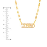 Gothic Initials with Heart Paper Clip Necklace
