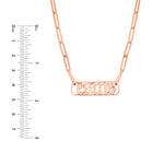 Gothic Nameplate Paper Clip Necklace w/Diamond