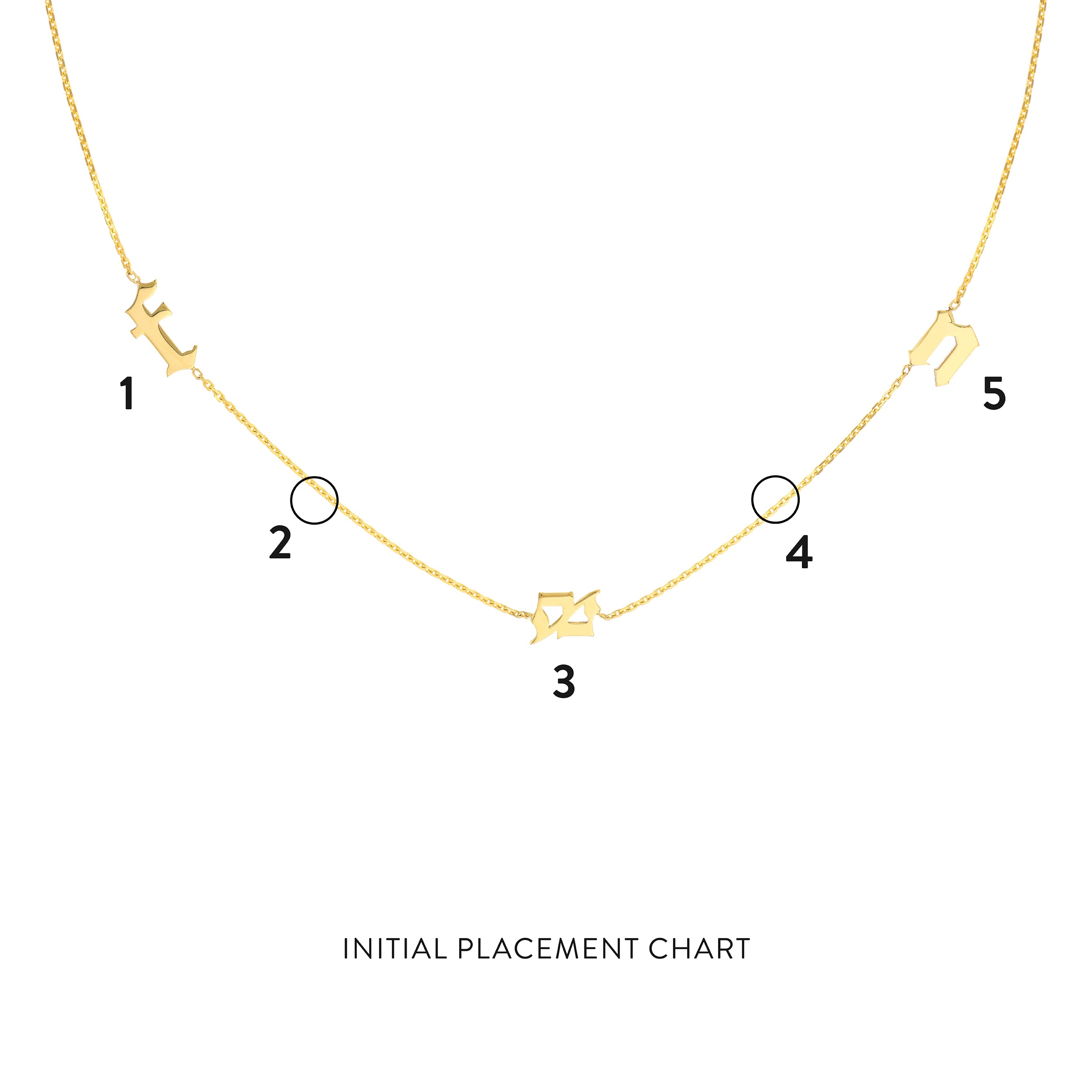 Gothic Initials Station Necklace