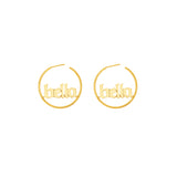 Gothic Nameplate Hoop Earrings