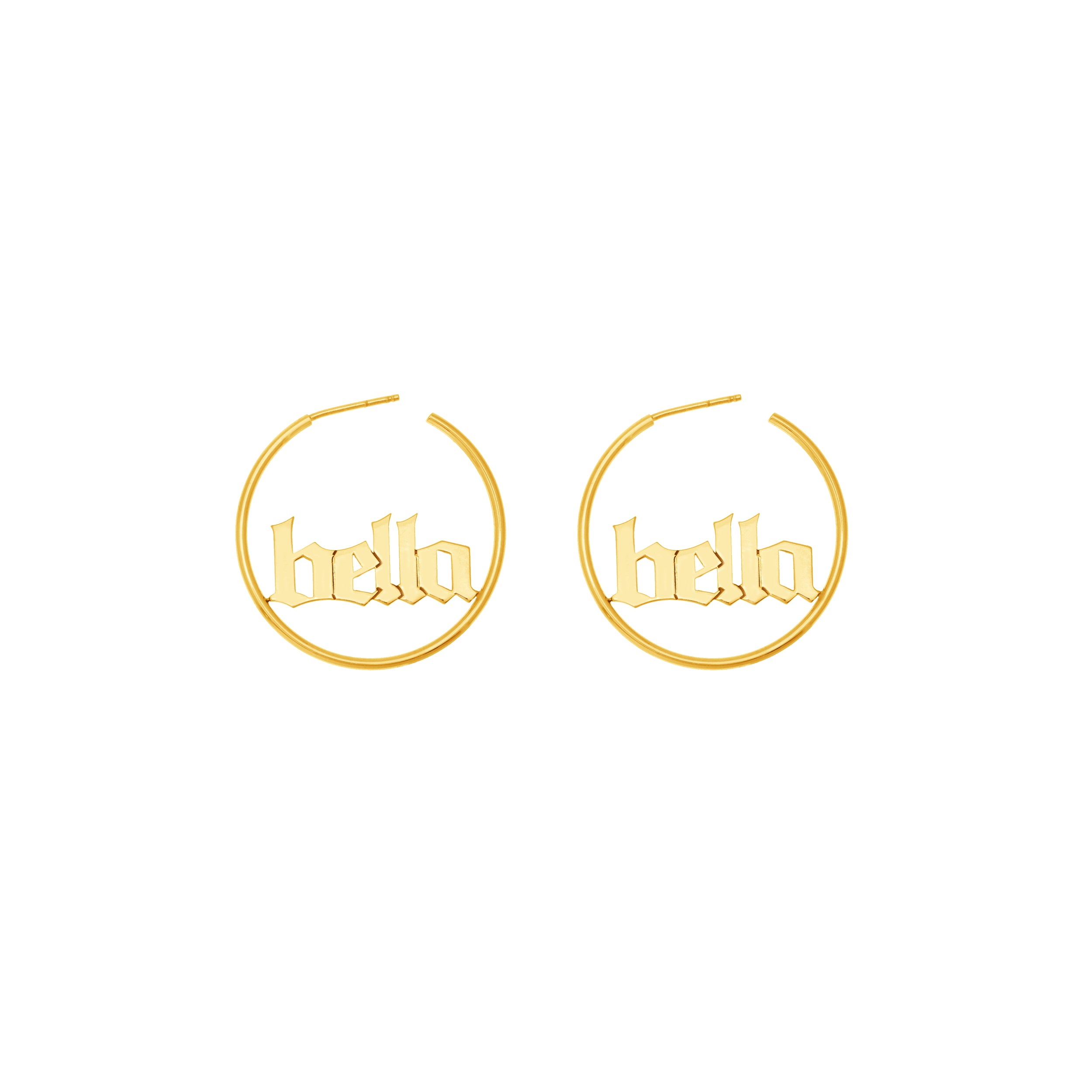 Gothic Nameplate Hoop Earrings