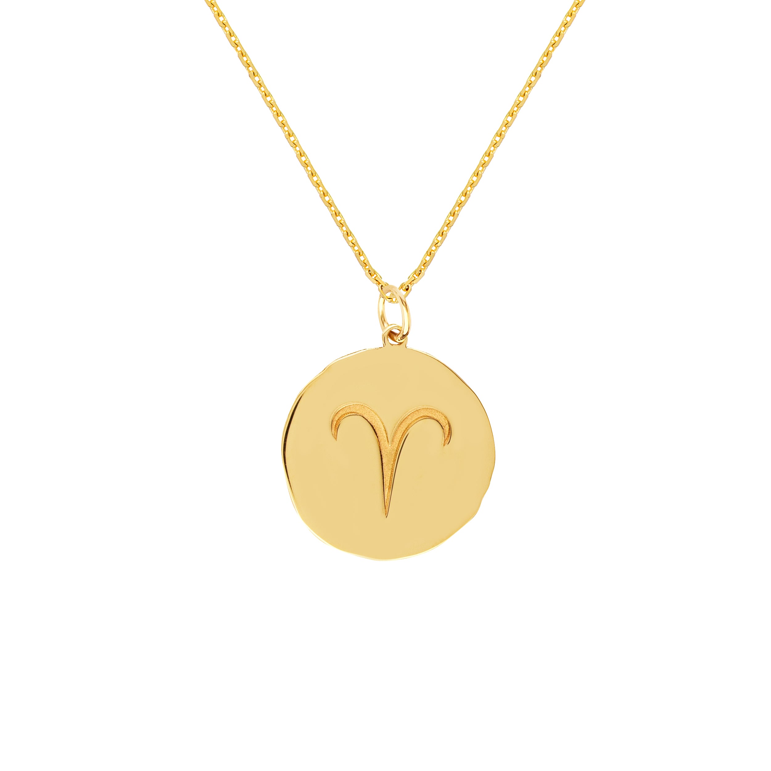 Aries Organic Disc Pendant Necklace