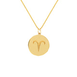 Aries Organic Disc Pendant Necklace
