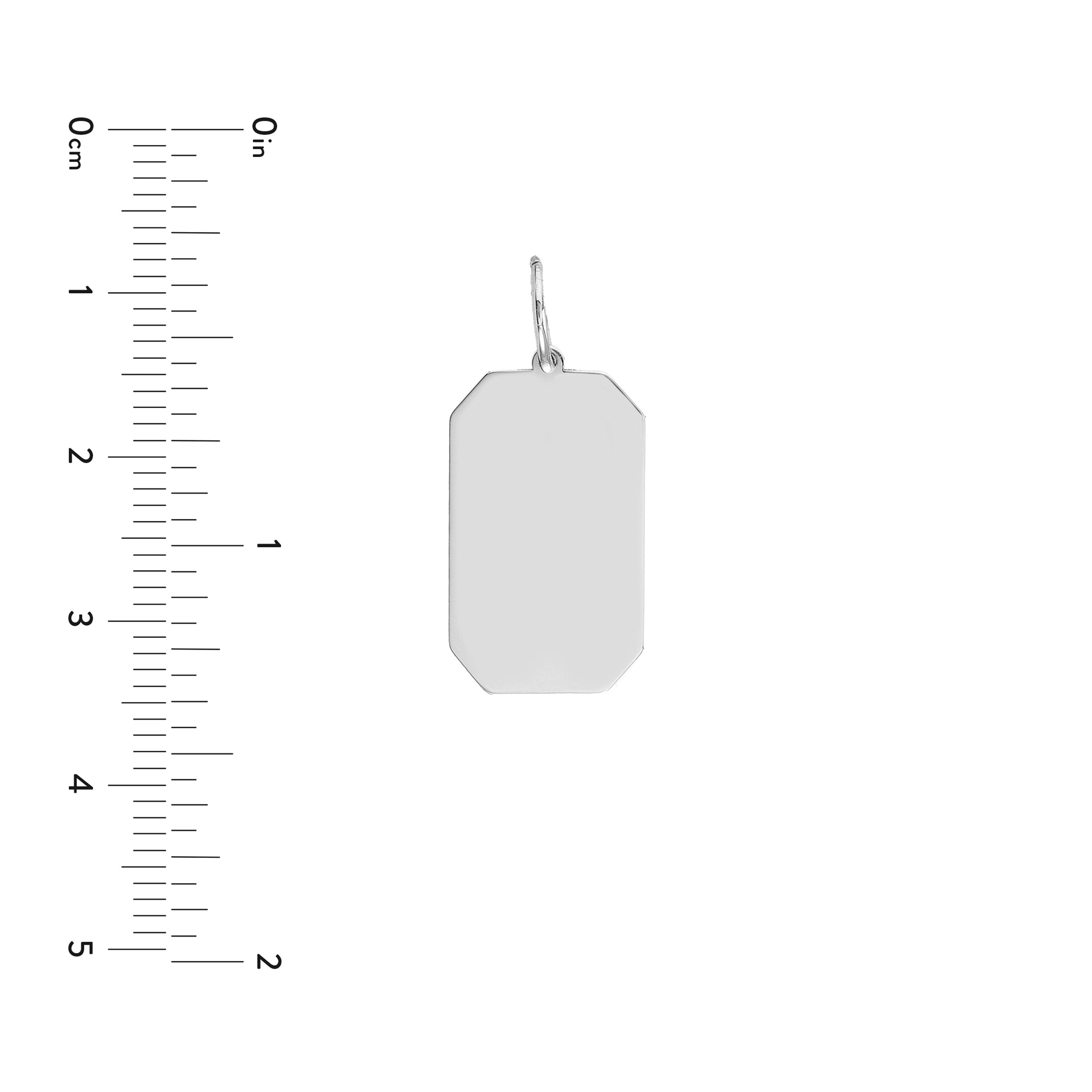 Cutoff Rectangular Engravable Charm
