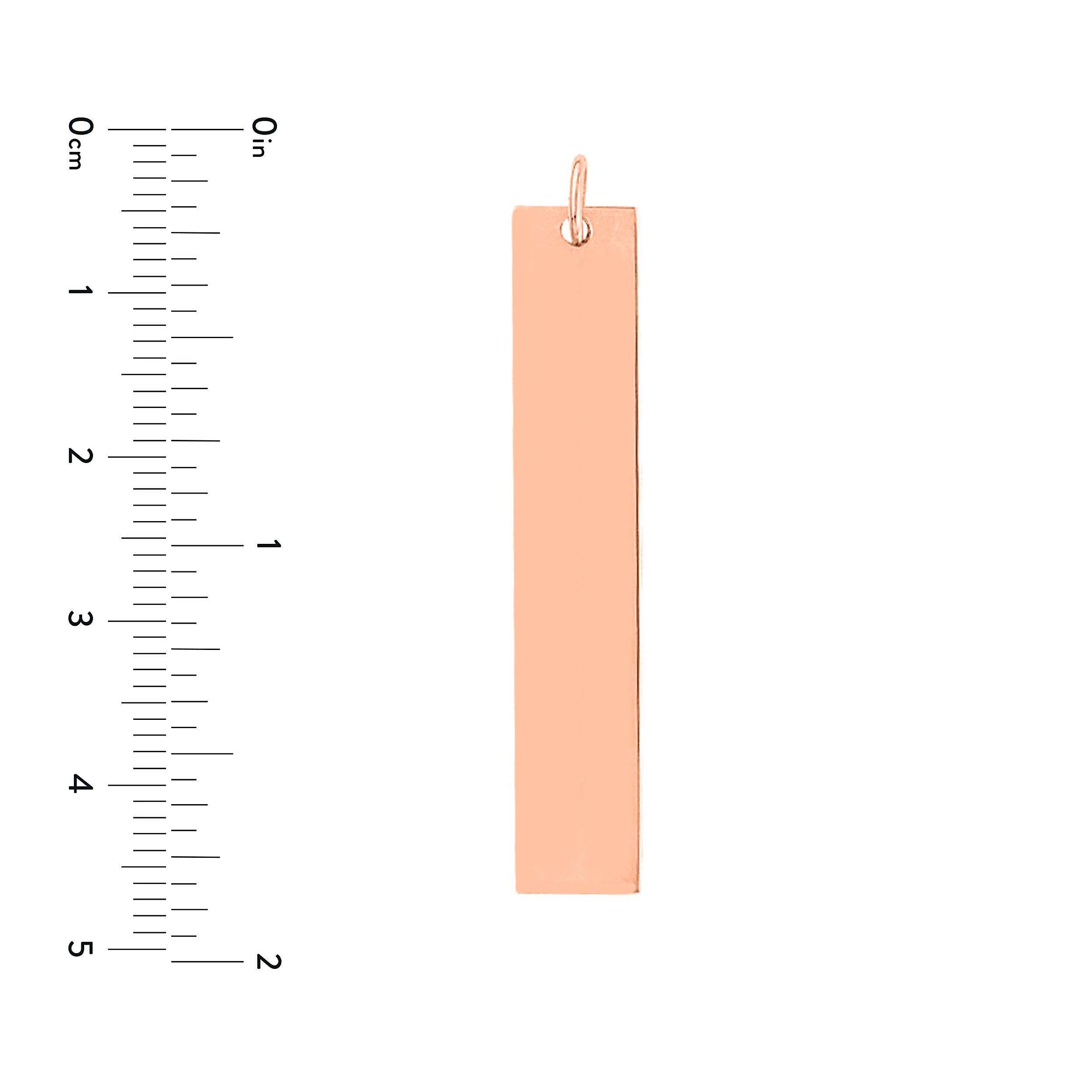X-Long Vertical Bar Engravable Charm