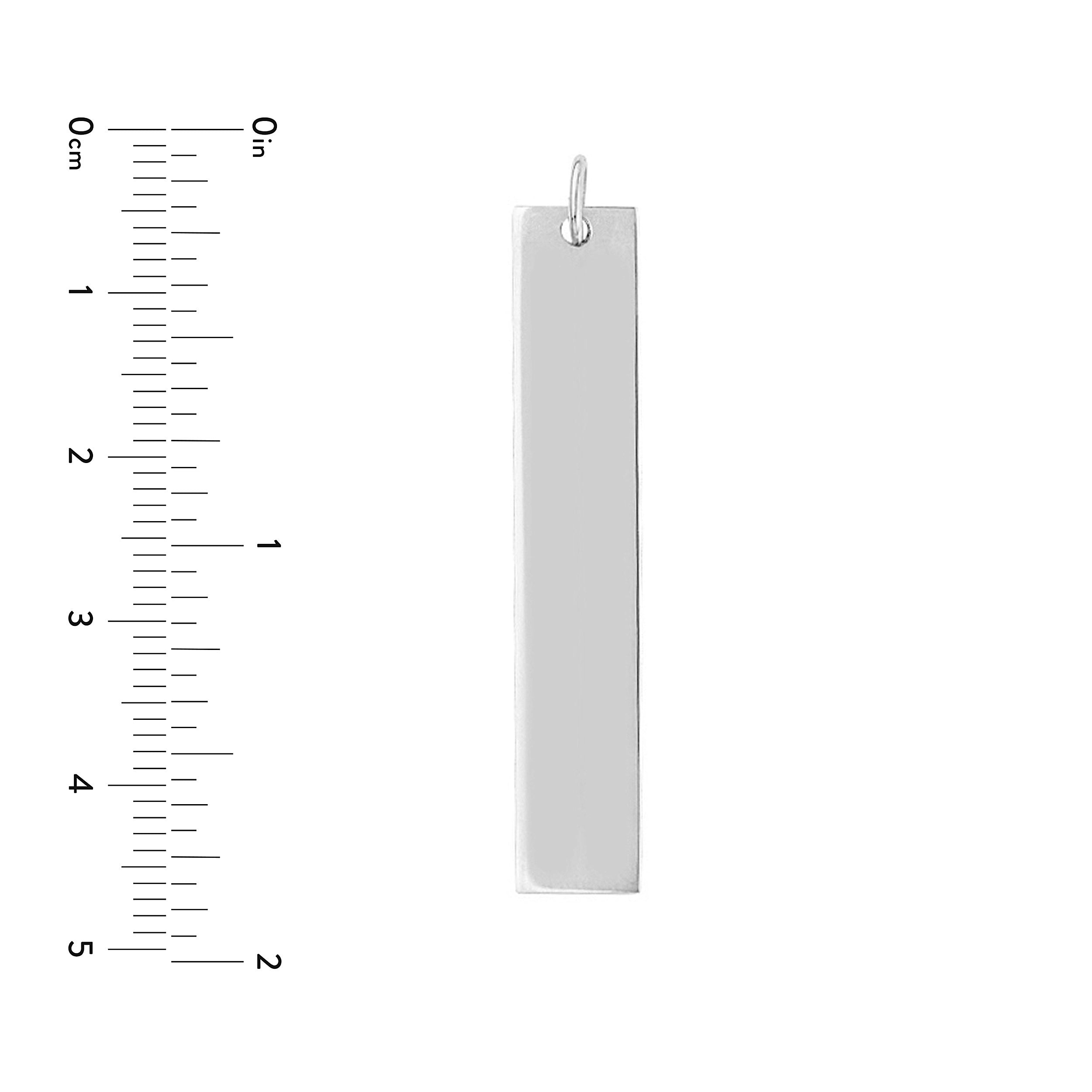 X-Long Vertical Bar Engravable Charm